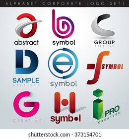 Logo Design Set 1 : Corporate Identity Logo : A-I : Vector Illustration