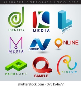 Logo Design Set 3 : Corporate Identity Logo : J-R : Vector Illustration