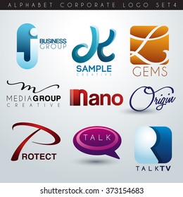 Logo Design Set 4 : Corporate Identity Logo : J-R : Vector Illustration