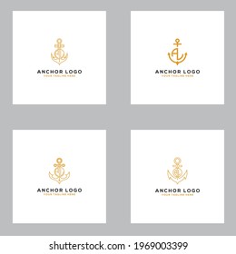 Logo Design Set AL anchor artistic alphabet logo icons that are elegant, trendy. - Vector
