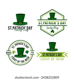 Logo Design Set Collection Happy St.Patrick's Day Irish holiday. icon design element vector