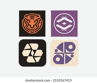 Conjunto de diseño de logotipo para el icono de uso de la empresa