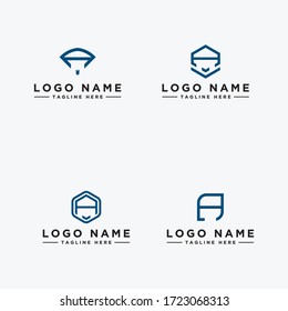 Logo Design Set, Initial Letter A - Vector