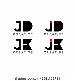 Logo design set of initials JFD and JFK.