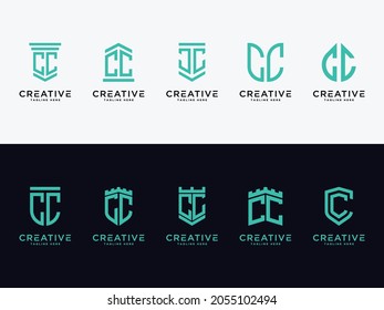 logo design Set inspiration for companies from the initial letters of the CC logo icon. -Vector