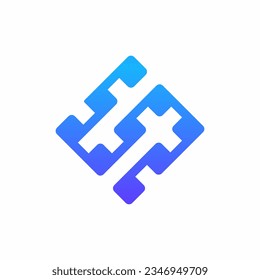 Logo design set with many rectangle gradient design, 5 G, future and forward concept