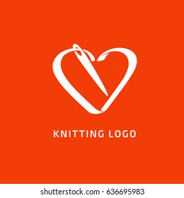 Logo design Sewing and embroidery vector template. Illustration design of logotype woman hobby flat symbol.
