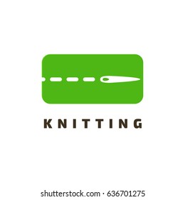 Logo design Sewing and embroidery vector template. Illustration design of logotype woman hobby flat symbol.