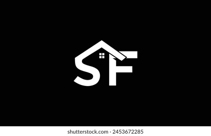 Logo design of SF in vector for construction, home, real estate, building, property. creative elegant Monogram. Premium Business home logo icon.