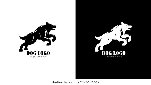 Diseño del logotipo en la forma de un perro enojado