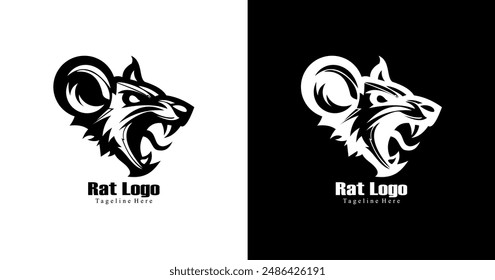 Logo design in the shape of an angry rat head