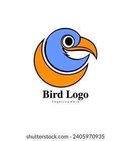 logo design in the shape of a bird's head and wings, suitable for all logo needs. svg