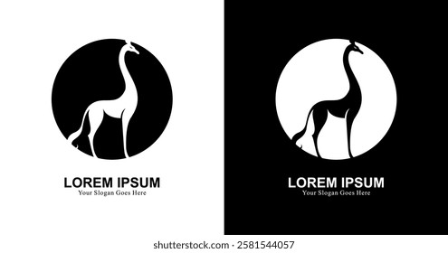 The logo design is in the shape of a giraffe combined with a circle and has a modern style