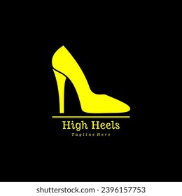 Logo design in the shape of a high heel shoe, suitable for fashion brands, models and shops