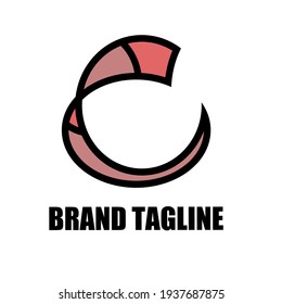 diseño de logotipo en forma de letra C. diseño plano
