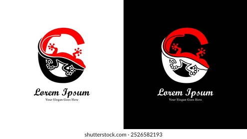 Logo design in the shape of a lizard combined with the letter C 