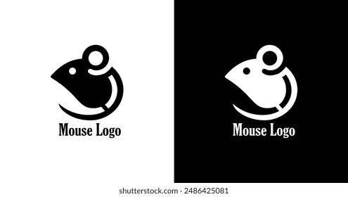 Logo design in the shape of a mouse head in a minimalist style