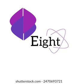 El diseño del logotipo tiene la forma de un número ocho con el púrpura como color dominante. Este logotipo es adecuado para negocios, comunidades, Tecnología.