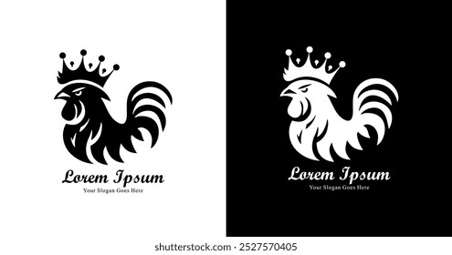 El diseño del logotipo tiene la forma de un gallo con una corona y tiene un estilo moderno