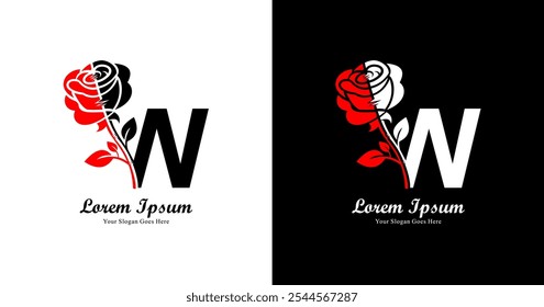 The logo design is in the shape of a rose combined with the letter W