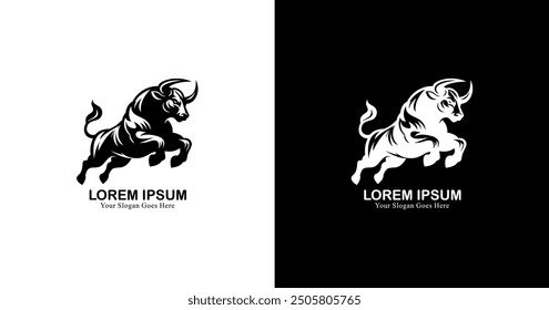 Logo design in the shape of a running bison