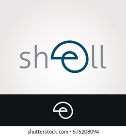 Logo design. Shell, letter e concept