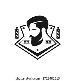 logo design shield hair salon men