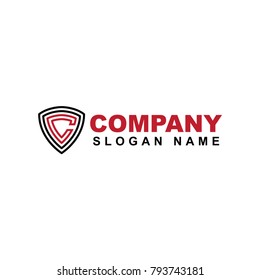 logo design shield of letter C