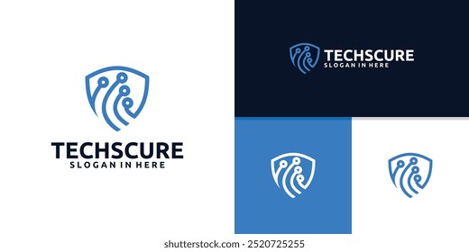 logo design shield tech, logo design template, icon, vector, symbol, idea, inspiration.