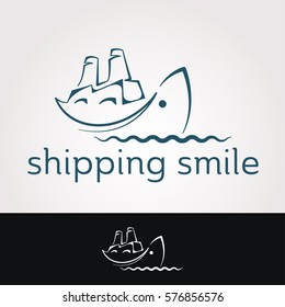 Logo design. Shipping smile concept. Abstract vector logo template