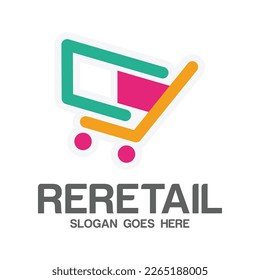 Diseño de logotipos con tema de compras y ventas al por menor