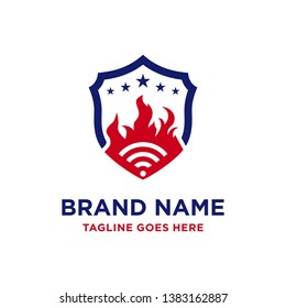 logo design signal fire shield your company