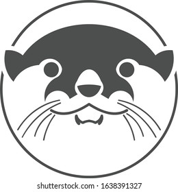 logo design silhouette character otter