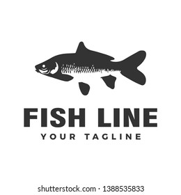 logo design silhouette fish vintage classic