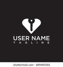 logo design silhouette love and keys