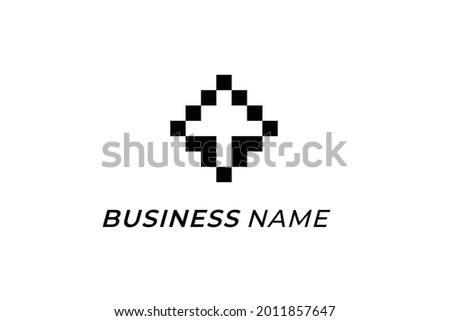 logo design silhouette pixel arrow