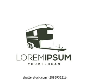 logo design silhouette trailer horse