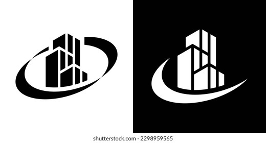 logo design simple building icon vector illustration