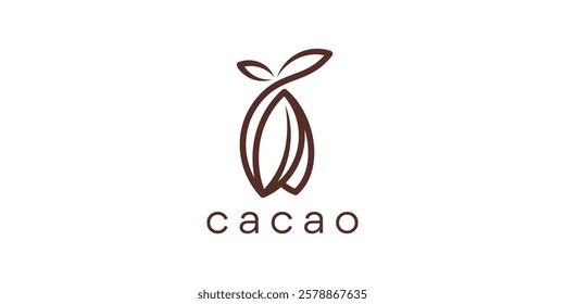 logo design simple cocoa minimalist line,chocolate,organic,harvest,symbol,icon,idea,creative.