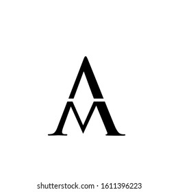 AM logo design simple modern template