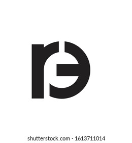 re logo design simple modern template