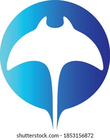 Logo Design of Simple Silhouette of Manta