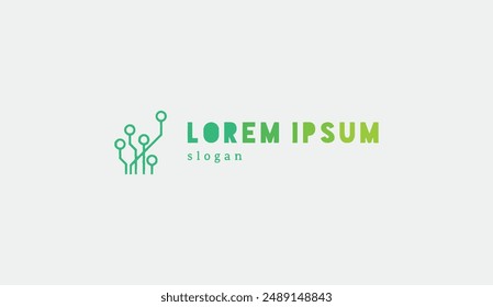 Logo design simple typography network technology