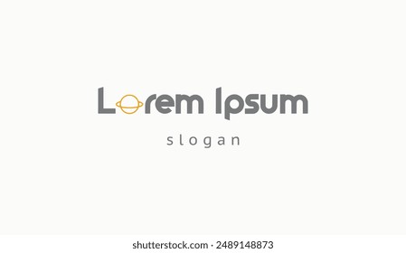 Logo design simple typography design planet technology illustration