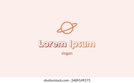 Logo design simple typography planet saturn design technology illustration