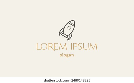 Logo design simple typography rocket design technology illustration