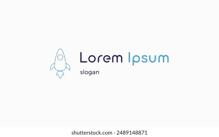 Logo design simple typography design rocket technology illustration