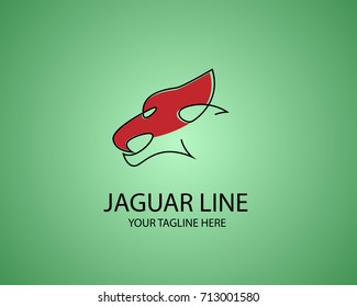 logo design simple and unique jaguar line
