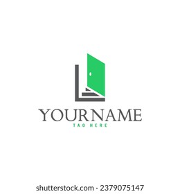 Logo Design Simple Vector Open Door
