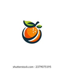 Logo Design Simple Vector Orange fruit